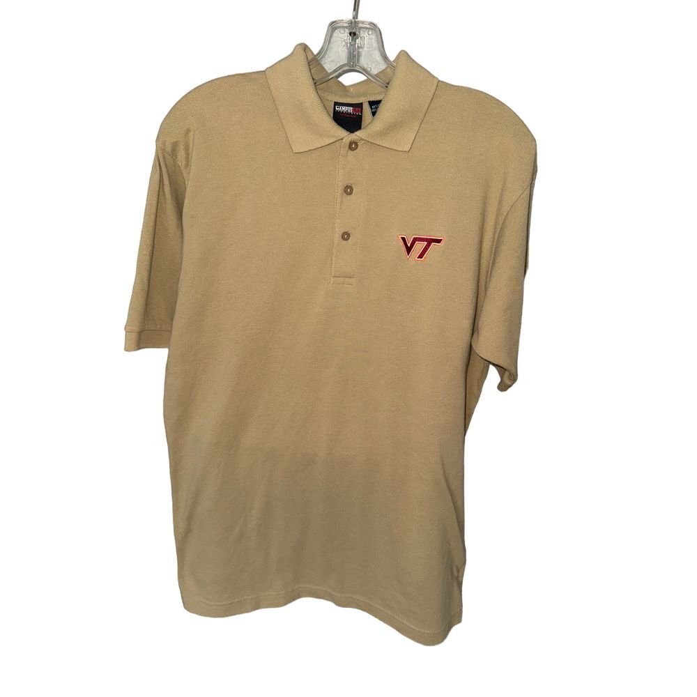 Men's Campus One Cotton‎ Virginia Tech Beige Polo size Medium